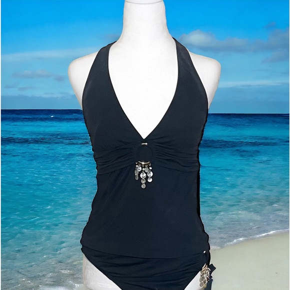 Women’s Tankini - La Blanca - Embellished Halter & Bikini Bottom - Size M - Picture 1 of 16